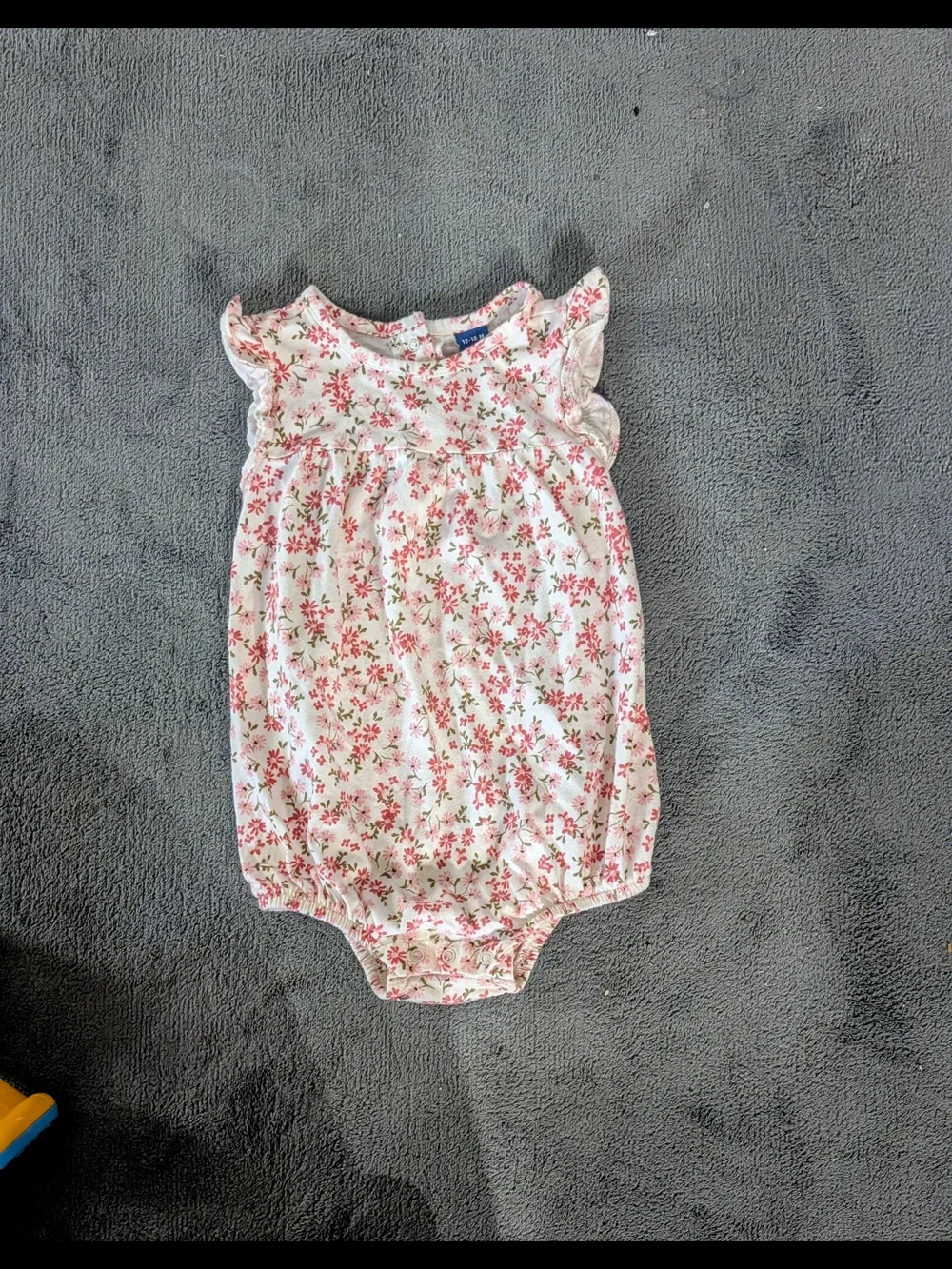 Old Navy White Romper with Pink Floral Print